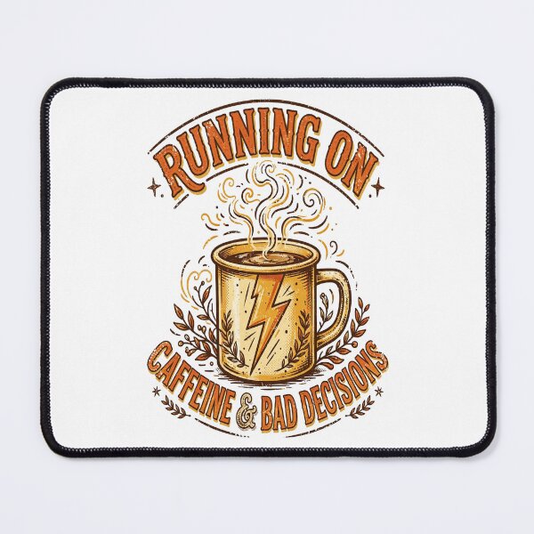 Item preview, Running on Caffeine & Bad Decisions - Funny Quote designed and sold by Visual Dept..