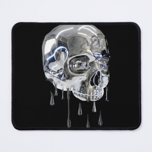 Item preview, Y2K Chrome Cyberpunk Skull VR Headset System Override designed and sold by WorldShop17.