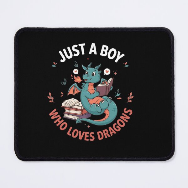 Item preview, Just A Boy Who Loves Dragons Cute Reading Monster Fall Leaves Design designed and sold by Ostericaimusa.