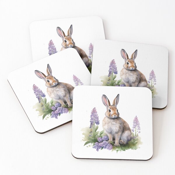 Item preview, Lupine Flower Bunny | Elegant Botanical Floral Art designed and sold by Mandayartstudio.
