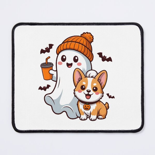 Item preview, Cute Ghost Drinking Coffee With Corgi Dog Halloween Costume designed and sold by limanol.