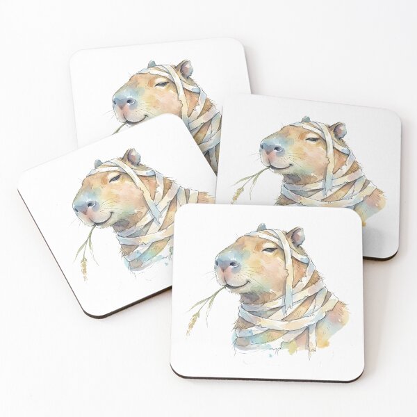 Item preview, Cute Capybara Mummy Peaceful Watercolor Cottagecore Halloween designed and sold by WorldShop17.