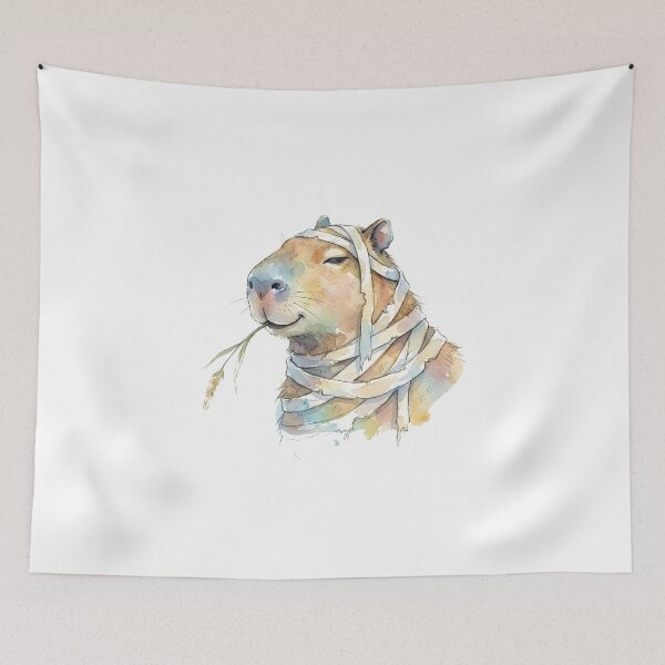 Item preview, Cute Capybara Mummy Peaceful Watercolor Cottagecore Halloween designed and sold by WorldShop17.