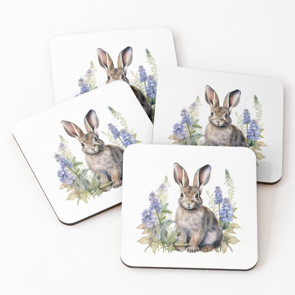 Item preview, Lupine Flower Bunny | Elegant Botanical Floral Art designed and sold by Mandayartstudio.