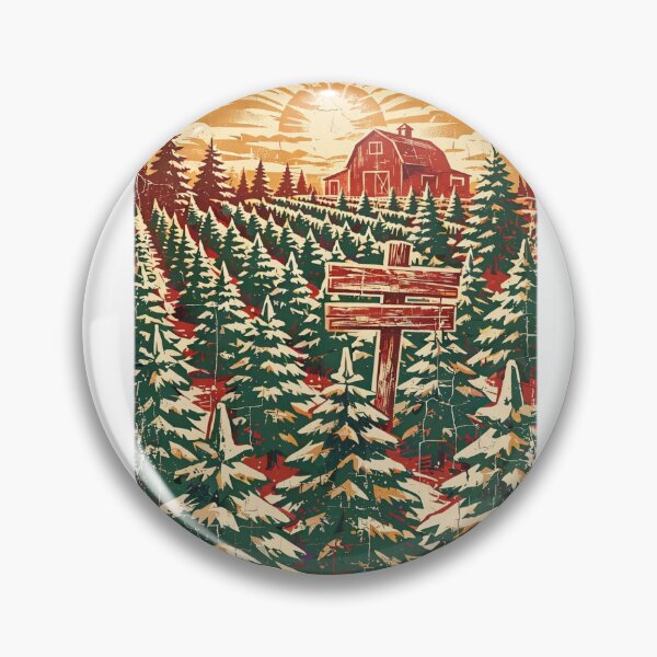 Item preview, Christmas Tree Farm At Sunset - Retro Distressed Holiday Scene Tee designed and sold by KERK Art and Design.
