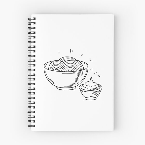 Item preview, An illustration of wasabi beside a bowl of soba noodles designed and sold by rasagamastore.