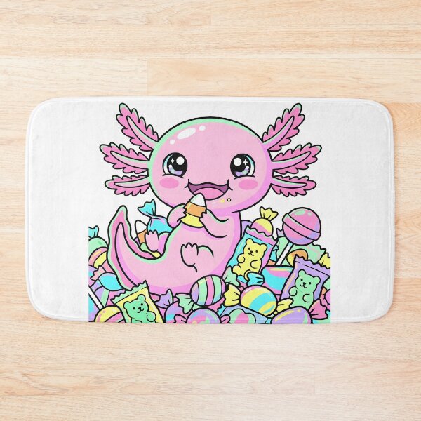 Item preview, Lindo ajolote comiendo caramelos de maíz Kawaii Truco o trato designed and sold by WorldShop17.