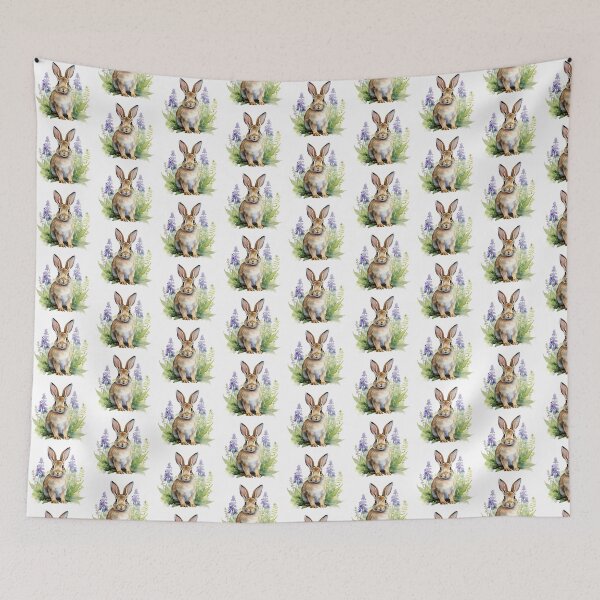 Item preview, Lupine Flower Bunny | Elegant Botanical Floral Art designed and sold by Mandayartstudio.