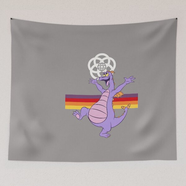 Aperçu de l'œuvre T-shirt Figment Dancing Retro Epcot Stripes - 62 créée et vendue par DemianChene.