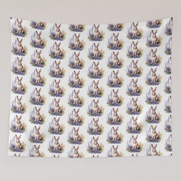 Item preview, Lupine Flower Bunny | Elegant Botanical Floral Art designed and sold by Mandayartstudio.