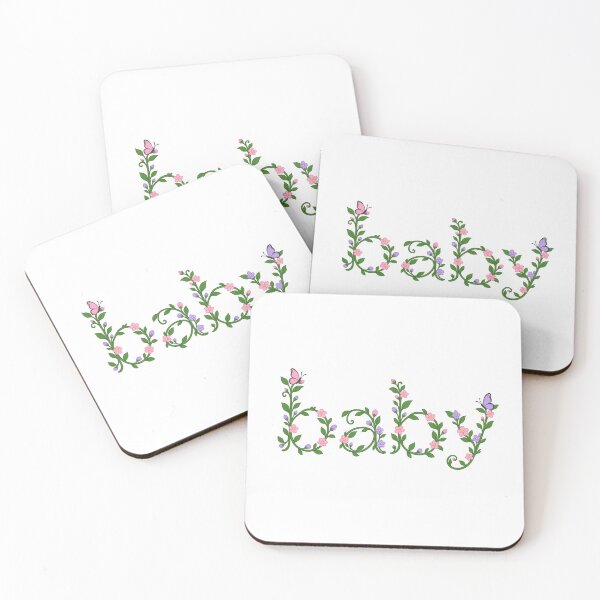 Item preview, Botanical Baby Lettering with Flowers and Butterflies designed and sold by skyartdesign.
