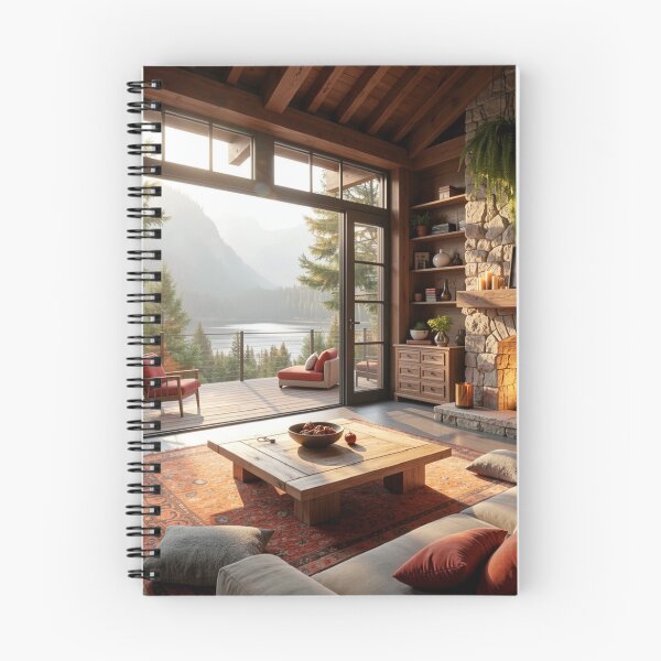 Item preview, Lakeside Hearth Retreat - Mountain Cabin Serenity designed and sold by nhk999.