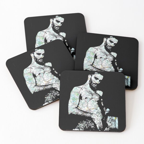 Item preview, Hairy Muscled Gay Arab Holding Dick Map Art By NLMKArtStudio designed and sold by NLMKArtStudio.