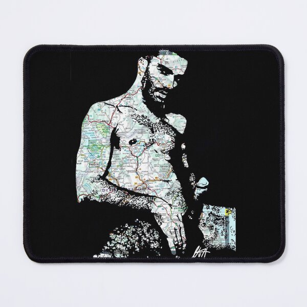 Item preview, Hairy Muscled Gay Arab Holding Dick Map Art By NLMKArtStudio designed and sold by NLMKArtStudio.