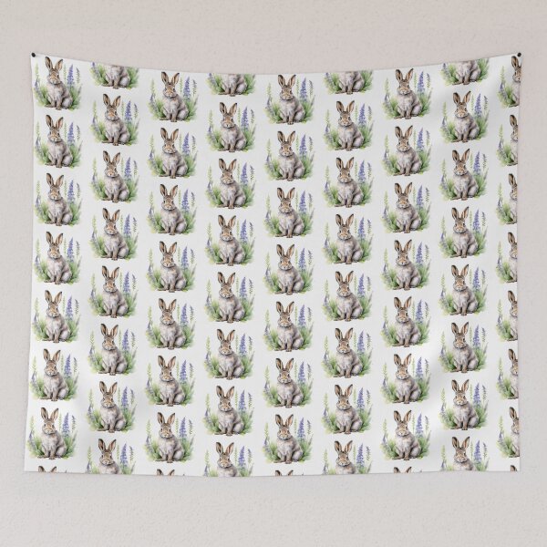 Item preview, Lupine Flower Bunny | Elegant Botanical Floral Art designed and sold by Mandayartstudio.