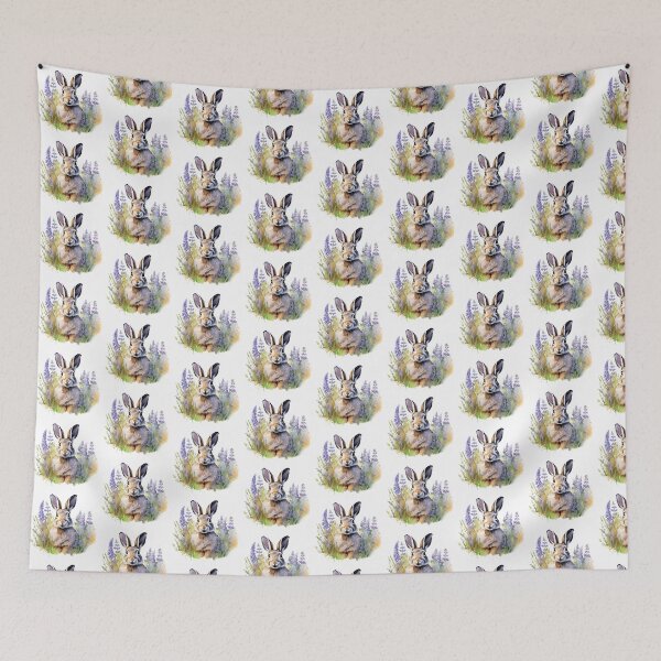 Item preview, Lupine Flower Bunny | Elegant Botanical Floral Art designed and sold by Mandayartstudio.