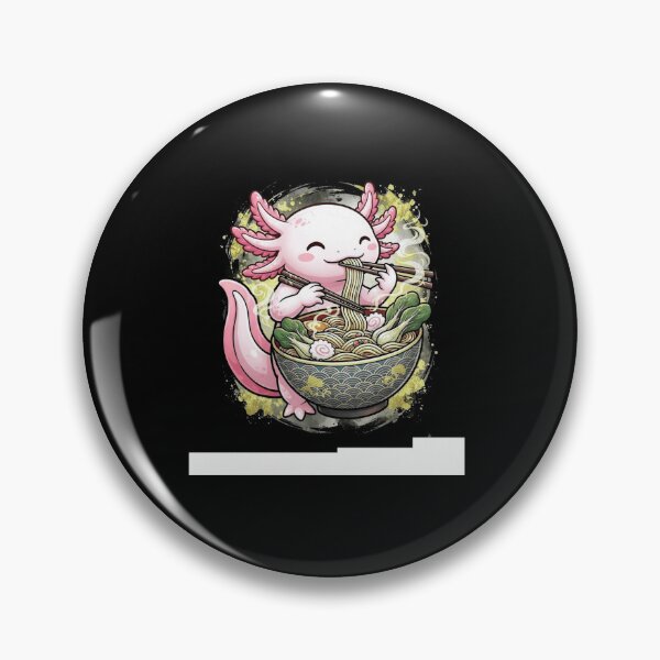 Item preview, Cute Axolotl Eating Ramen Japanese Noodle Bowl Design designed and sold by MiALopezArt.