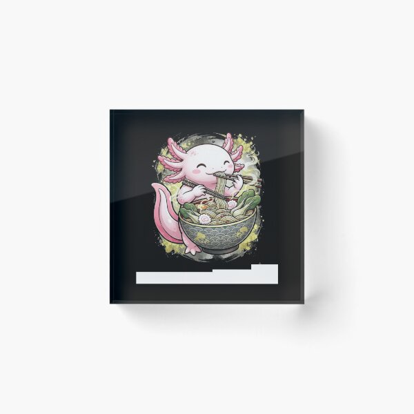 Item preview, Cute Axolotl Eating Ramen Japanese Noodle Bowl Design designed and sold by MiALopezArt.