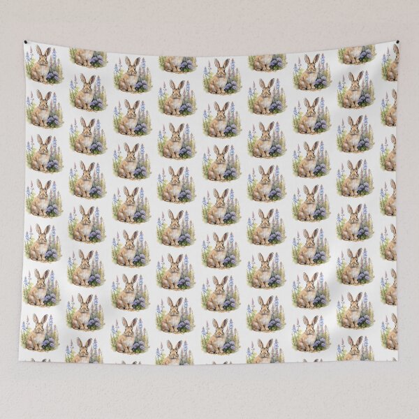 Item preview, Lupine Flower Bunny | Elegant Botanical Floral Art designed and sold by Mandayartstudio.