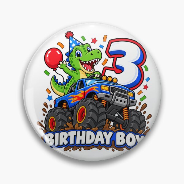 Item preview, Third Birthday Dinosaur Driving a Monster Truck designed and sold by skyartdesign.