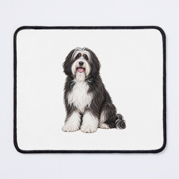 Item preview, Tibetan Terrier Dog Black and White designed and sold by BackgroundND.