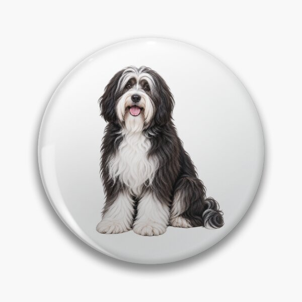Item preview, Tibetan Terrier Dog Black and White designed and sold by BackgroundND.