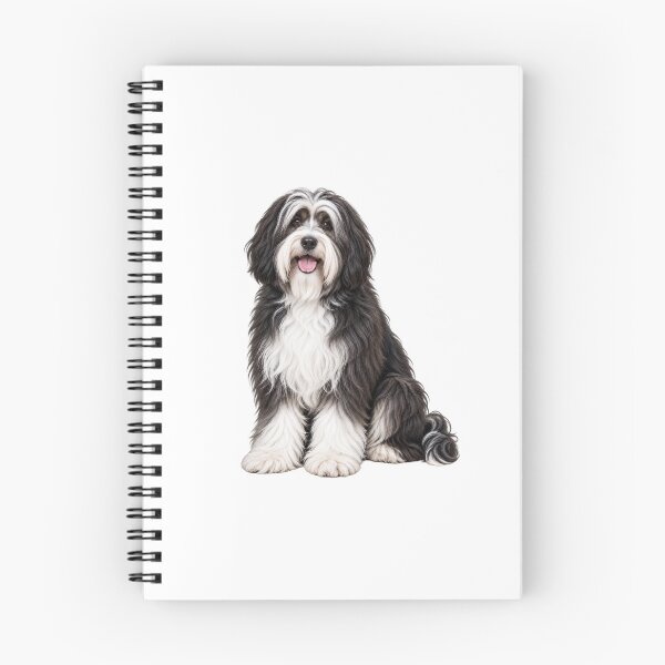 Item preview, Tibetan Terrier Dog Black and White designed and sold by BackgroundND.