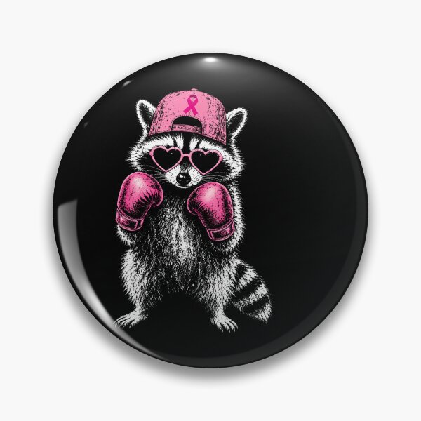 Item preview, Breast Cancer Awareness Fighter Raccoon Pink Ribbon designed and sold by HayleePacoch.