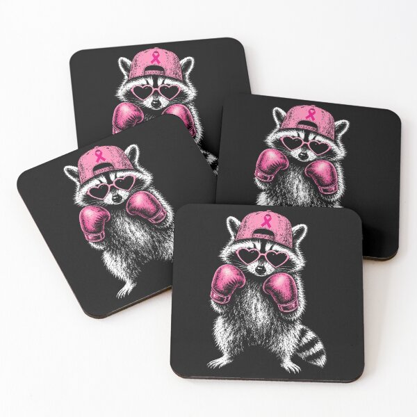 Item preview, Breast Cancer Awareness Fighter Raccoon Pink Ribbon designed and sold by HayleePacoch.