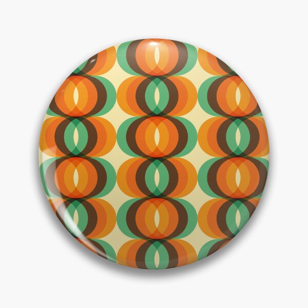 Item preview, Orange, Brown, Turquoise and Ivory Retro 1960s Wavy Pattern designed and sold by Eyestigmatic.