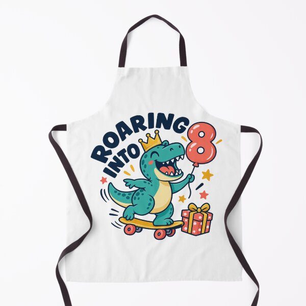 Artikelvorschau, Roaring into Eight Skateboarding Birthday Dinosaur entworfen und verkauft von skyartdesign.