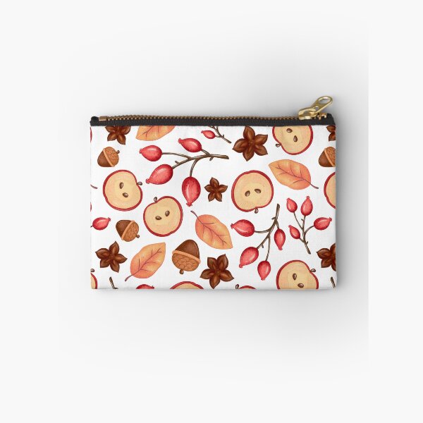 Item preview, Red Apple Slice Star Anise Rosehip White Pattern designed and sold by FestivityFinds.