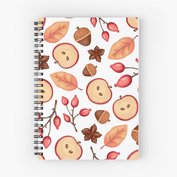 Item preview, Red Apple Slice Star Anise Rosehip White Pattern designed and sold by FestivityFinds.