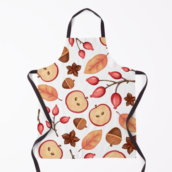 Item preview, Red Apple Slice Star Anise Rosehip White Pattern designed and sold by FestivityFinds.