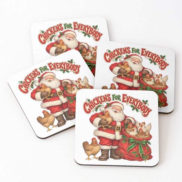 Item preview, Santa Bringing Christmas Chickens in a Festive Sack designed and sold by skyartdesign.