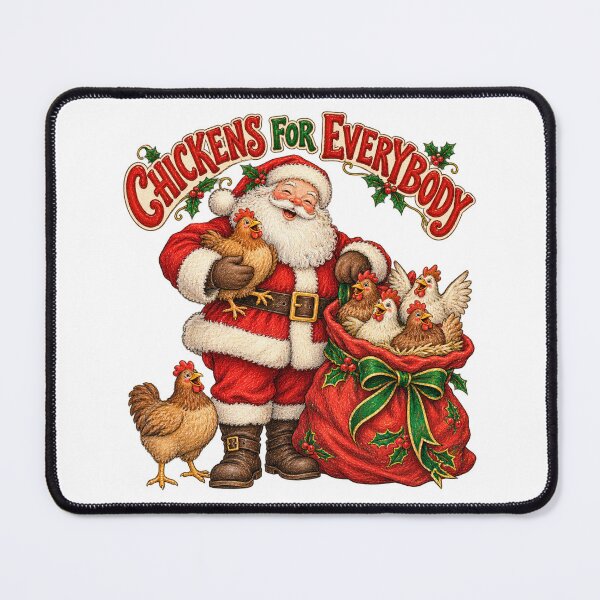 Item preview, Santa Bringing Christmas Chickens in a Festive Sack designed and sold by skyartdesign.