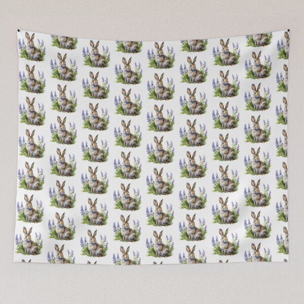 Item preview, Lupine Flower Bunny | Elegant Botanical Floral Art designed and sold by Mandayartstudio.