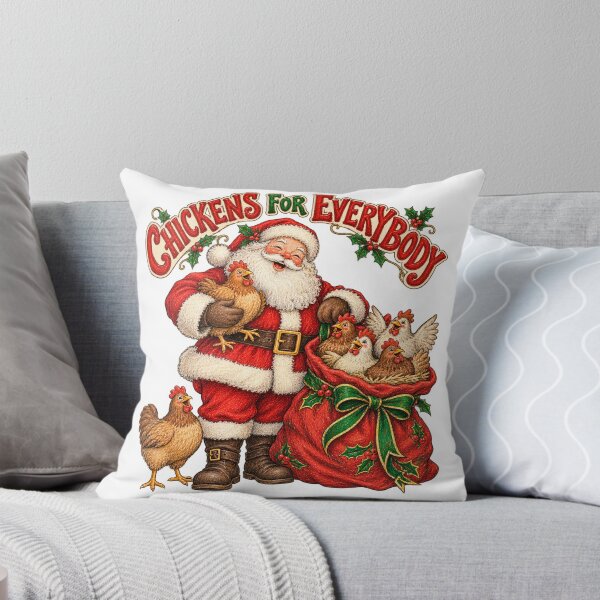 Item preview, Santa Bringing Christmas Chickens in a Festive Sack designed and sold by skyartdesign.