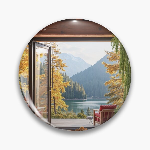 Item preview, Autumn Lakeview Retreat - Fireside Mountain Haven designed and sold by nhk999.