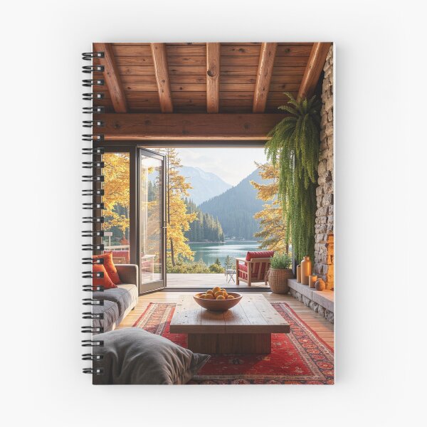 Item preview, Autumn Lakeview Retreat - Fireside Mountain Haven designed and sold by nhk999.
