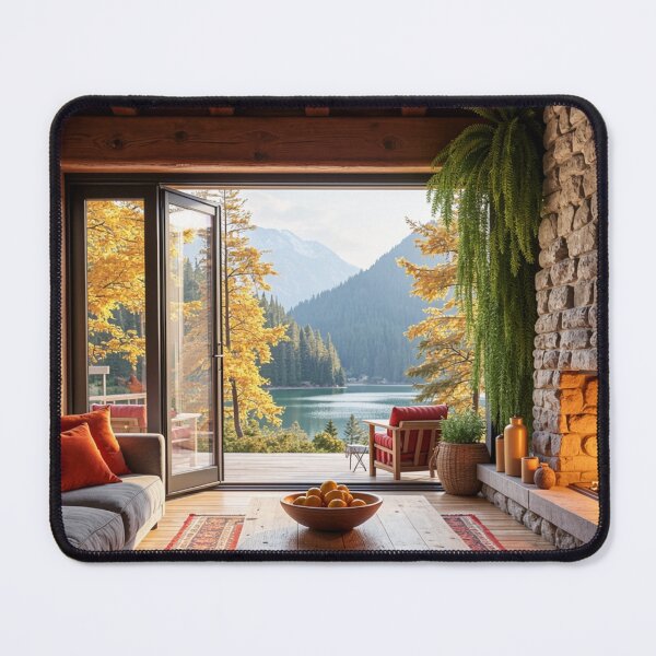 Item preview, Autumn Lakeview Retreat - Fireside Mountain Haven designed and sold by nhk999.