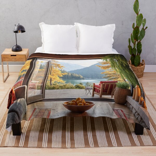 Item preview, Autumn Lakeview Retreat - Fireside Mountain Haven designed and sold by nhk999.