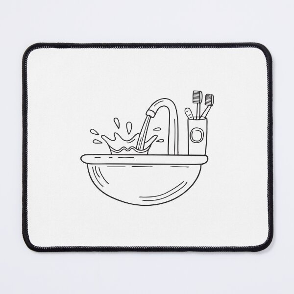 Item preview, A splash of water on a bathroom sink with a toothbrush holder designed and sold by rasagamastore.