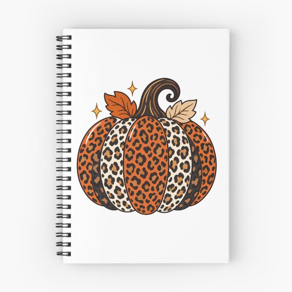 Item preview, Leopard Print Autumn Pumpkin with Fall Leaves designed and sold by skyartdesign.