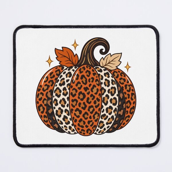 Item preview, Leopard Print Autumn Pumpkin with Fall Leaves designed and sold by skyartdesign.