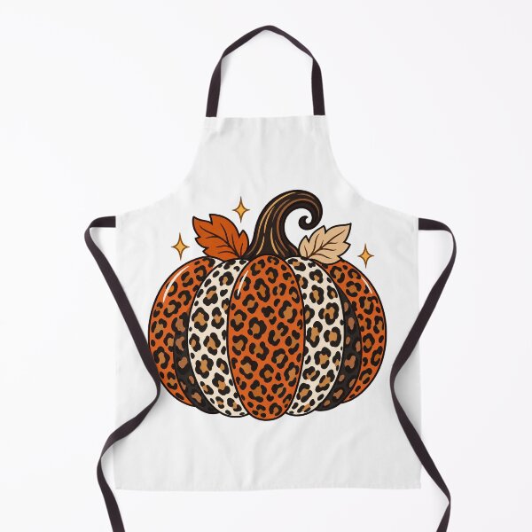 Item preview, Leopard Print Autumn Pumpkin with Fall Leaves designed and sold by skyartdesign.