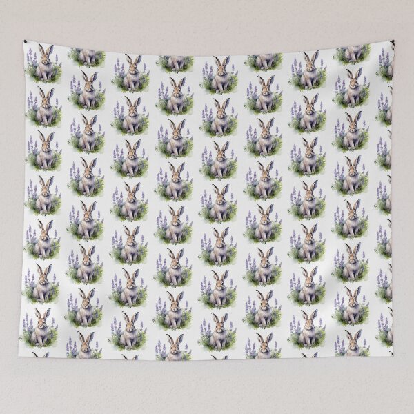 Item preview, Lupine Flower Bunny | Elegant Botanical Floral Art designed and sold by Mandayartstudio.