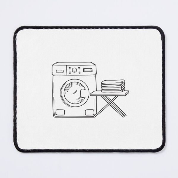 Item preview, A washing machine beside a folded ironing board designed and sold by rasagamastore.