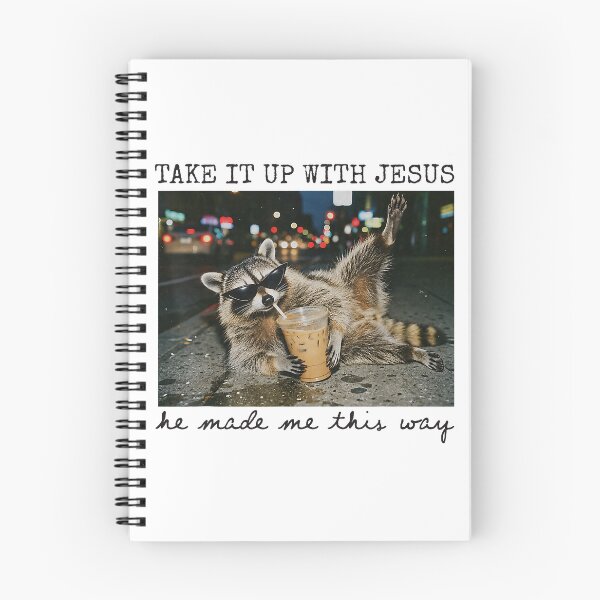 Item preview, Take It Up with Jesus Raccoon Christian Humor designed and sold by ImeldaSparks.