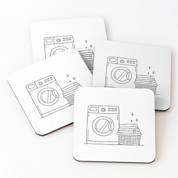 Item preview, A washing machine beside a laundry basket with folded clothes designed and sold by rasagamastore.